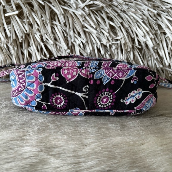 VERA BRADLEY Alpine Floral Little Crossbody Black Blue Purple Quilted REPAIRED - Picture 13 of 16
